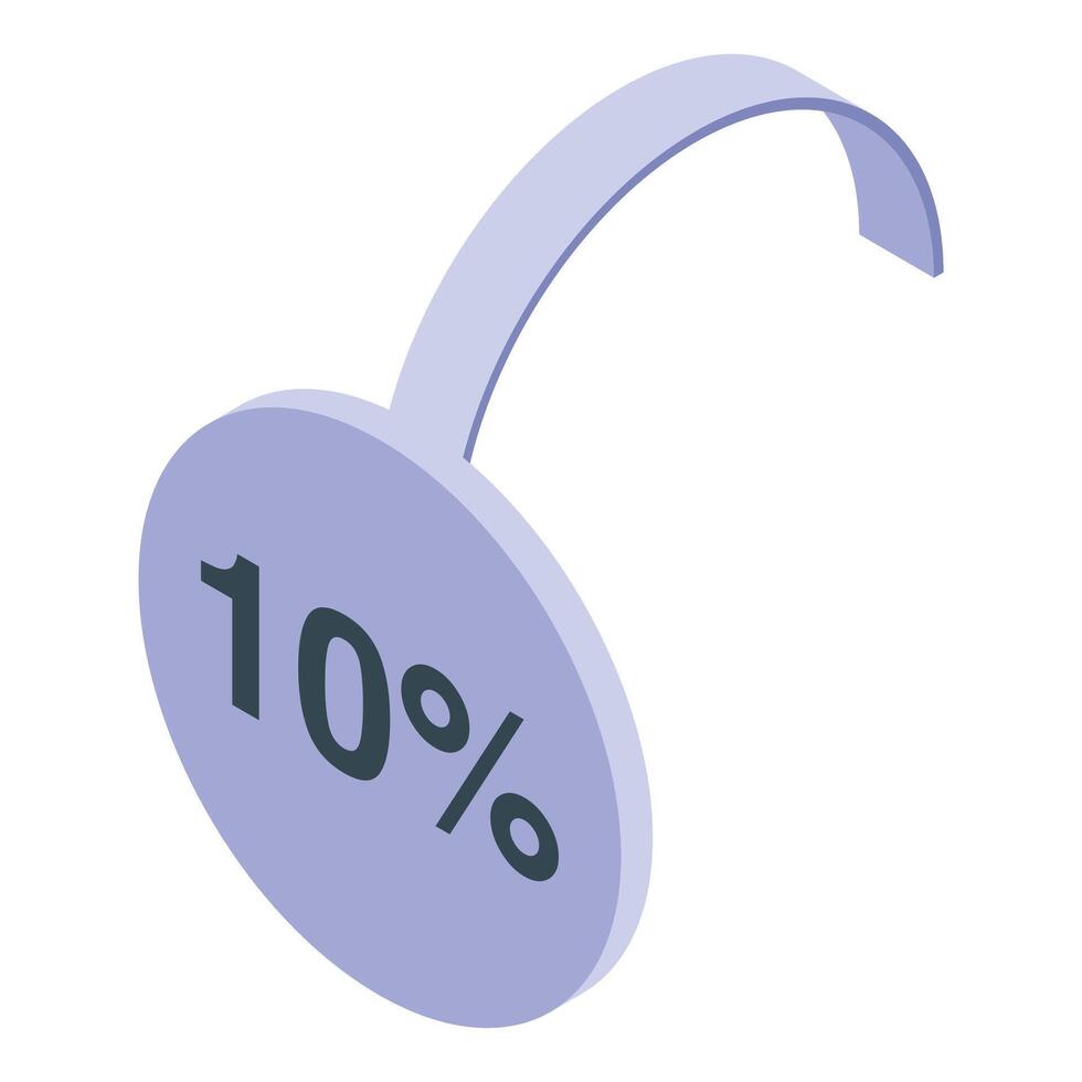 10 percent discount tag representing price reduction and savings vector