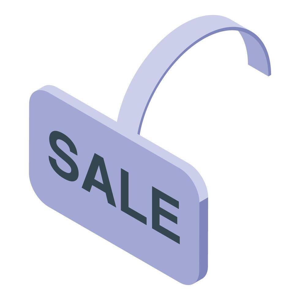 Hanging sale sign showing discount offer in store vector
