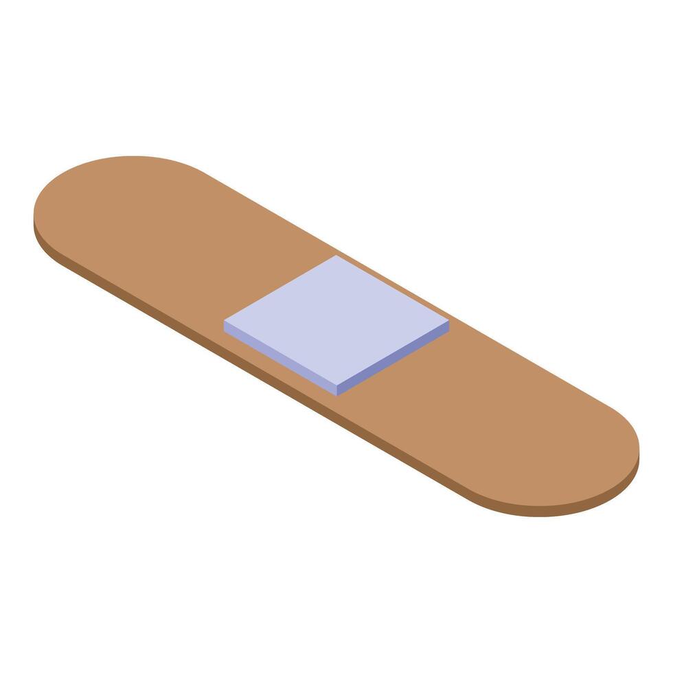 Adhesive bandage protecting wound, providing first aid and wound care vector