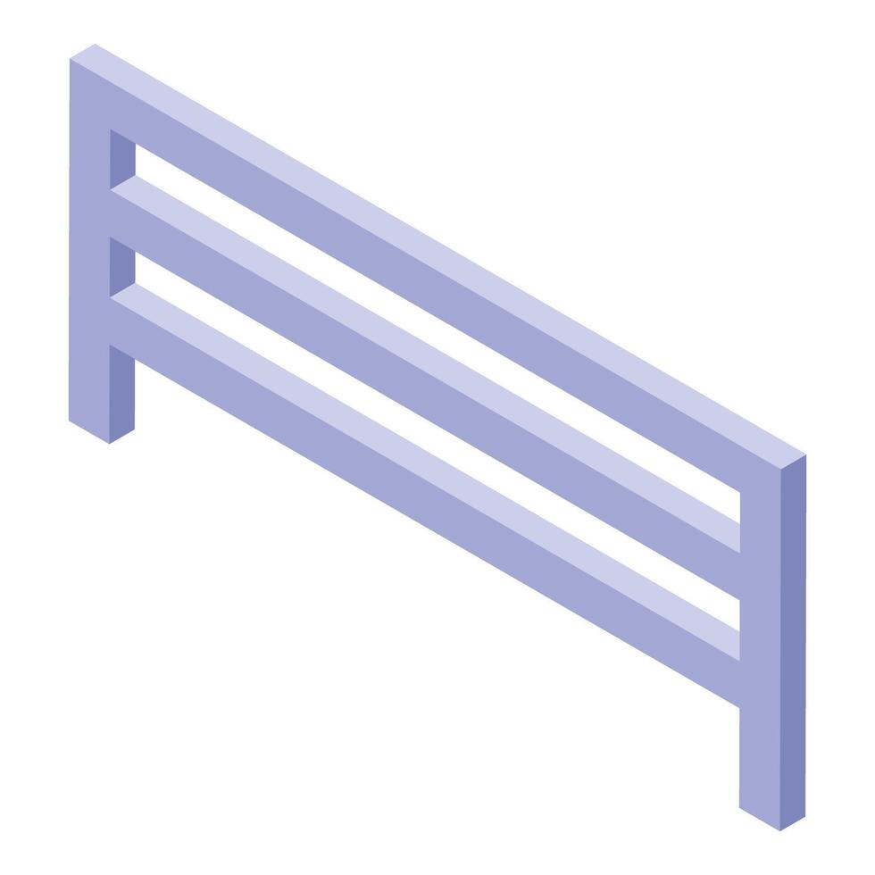 Metal fence protecting property, creating secure perimeter in isometric view vector