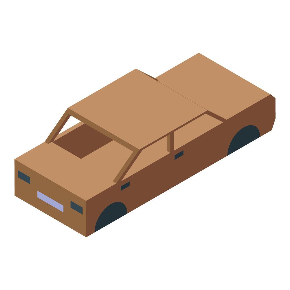 Cardboard car representing automotive industry and eco friendly transportation vector