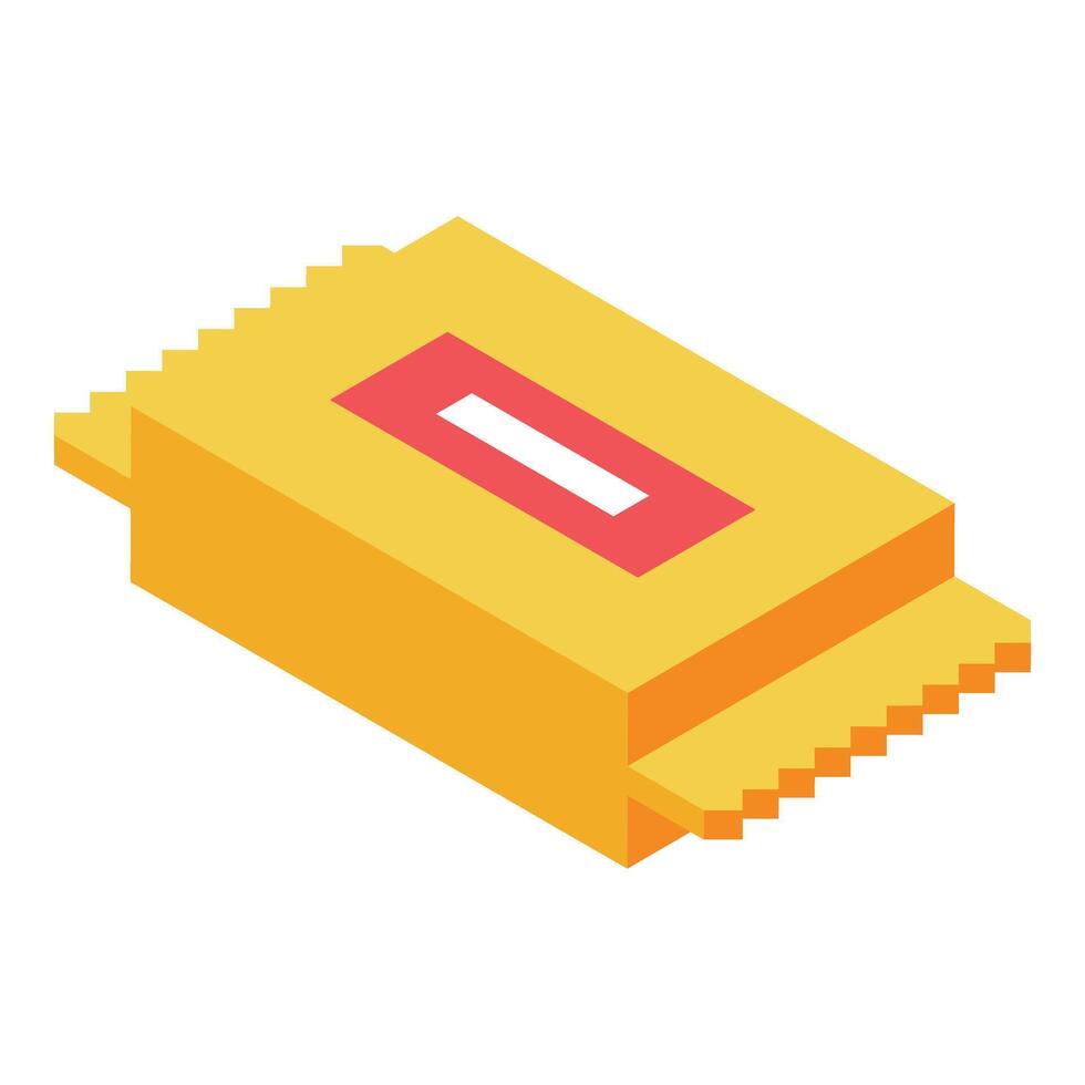Wet wipes pack representing cleaning and hygiene in isometric view vector
