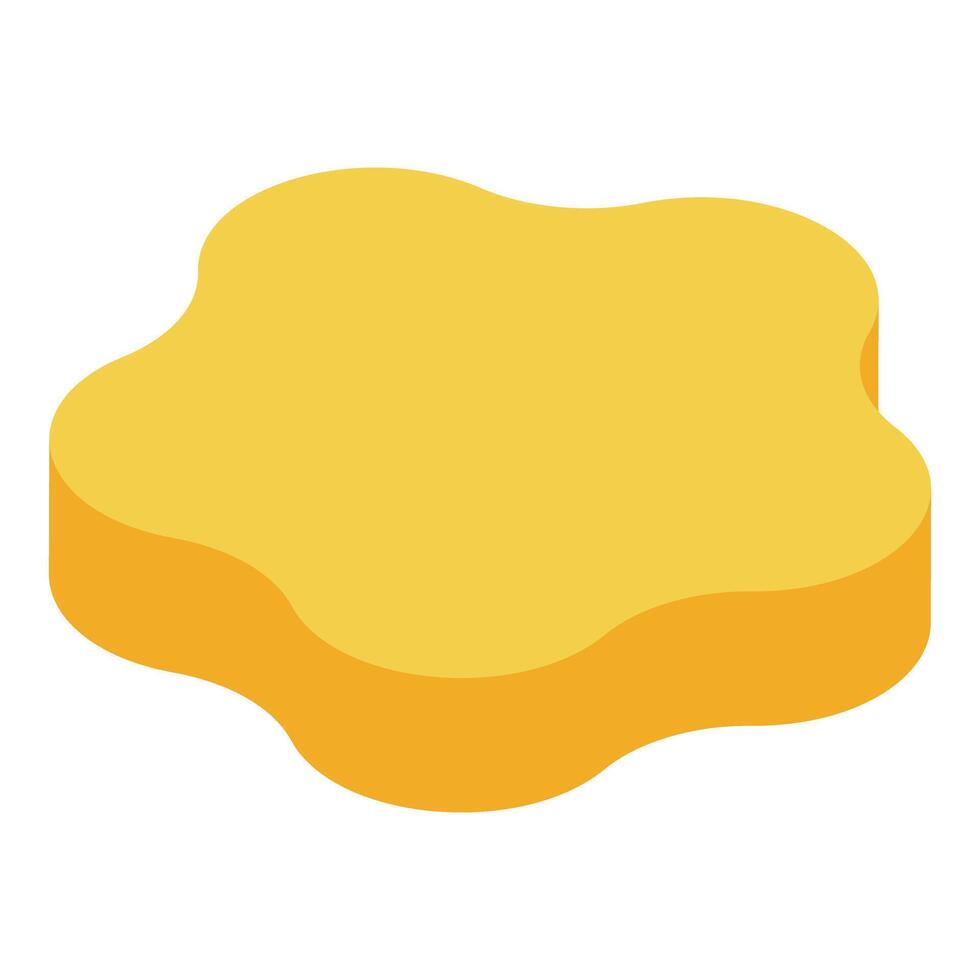 Yellow sponge with irregular shape creating cleaning concept vector