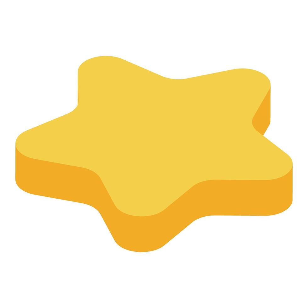 3d yellow star floating on white background vector
