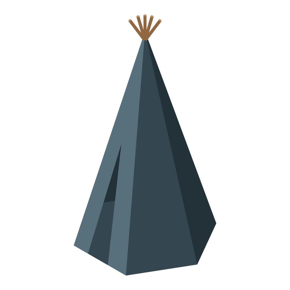 Grey teepee tent standing on white background vector