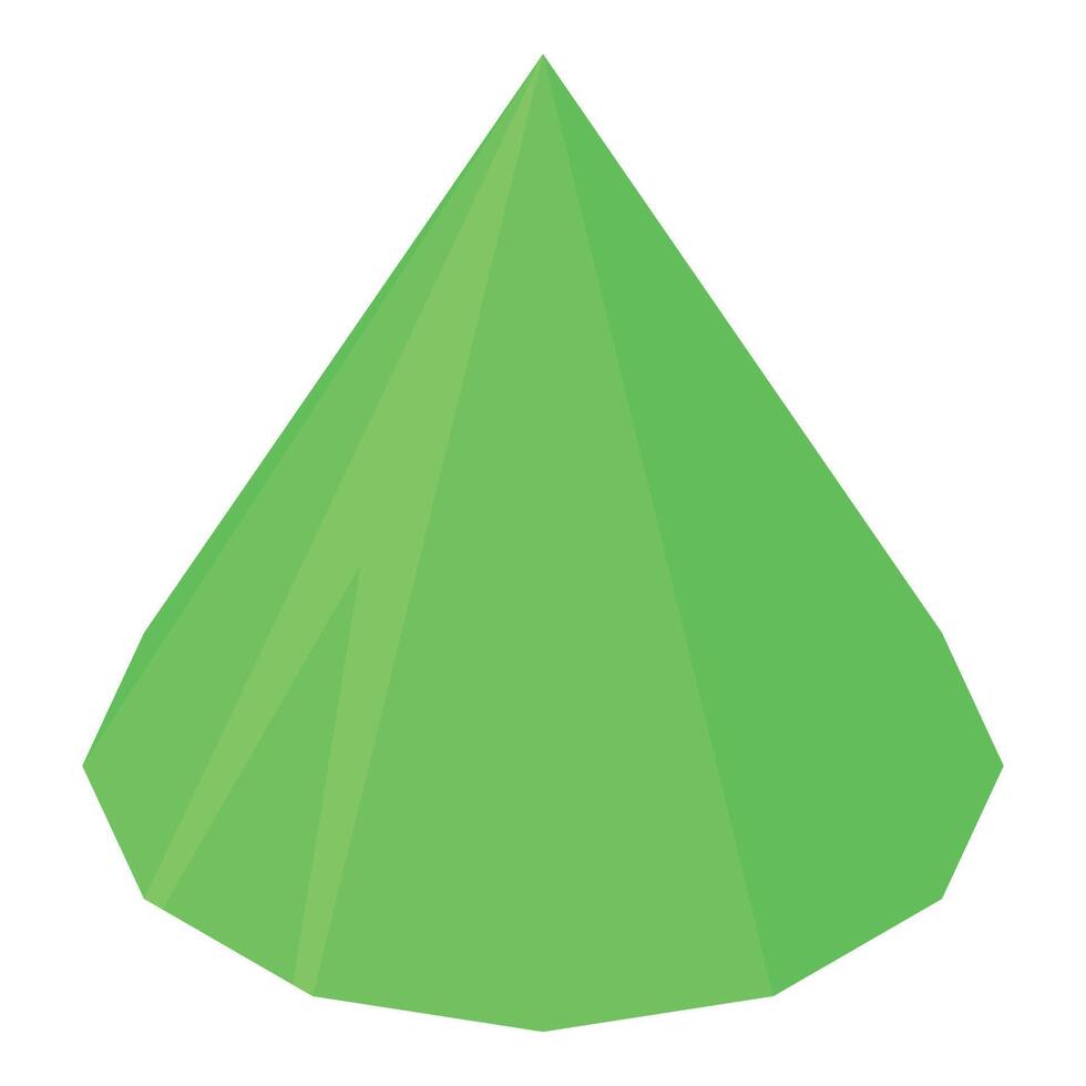 Green geometric cone representing growth and success vector