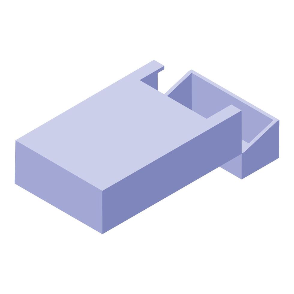 Open cigarette pack displaying its contents in isometric view vector