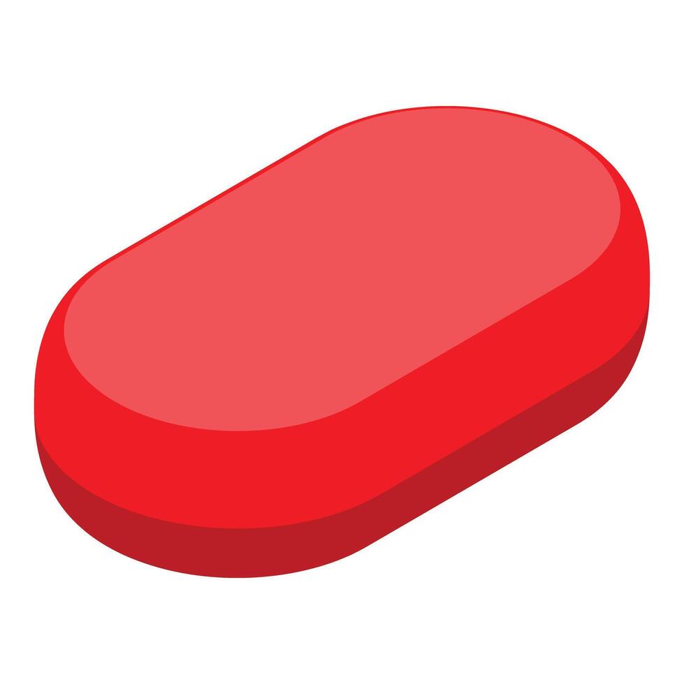 Red oval pill representing healthcare and medicine vector