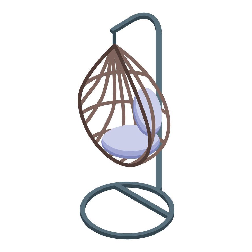 Hanging swing chair providing relaxing experience in modern home decor vector