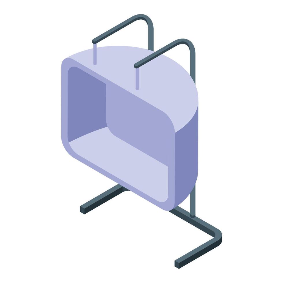 Modern baby cradle swinging gently for peaceful sleep vector