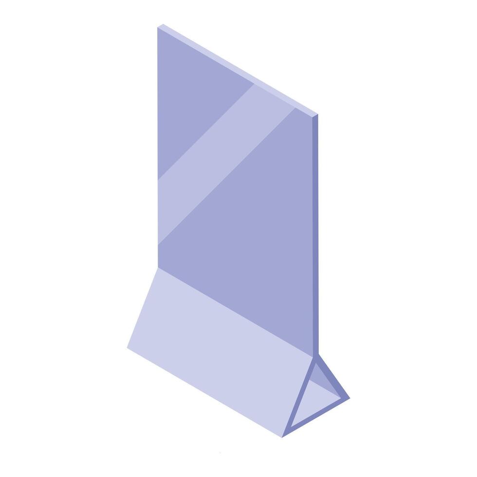 Isometric table display stand showing information vector