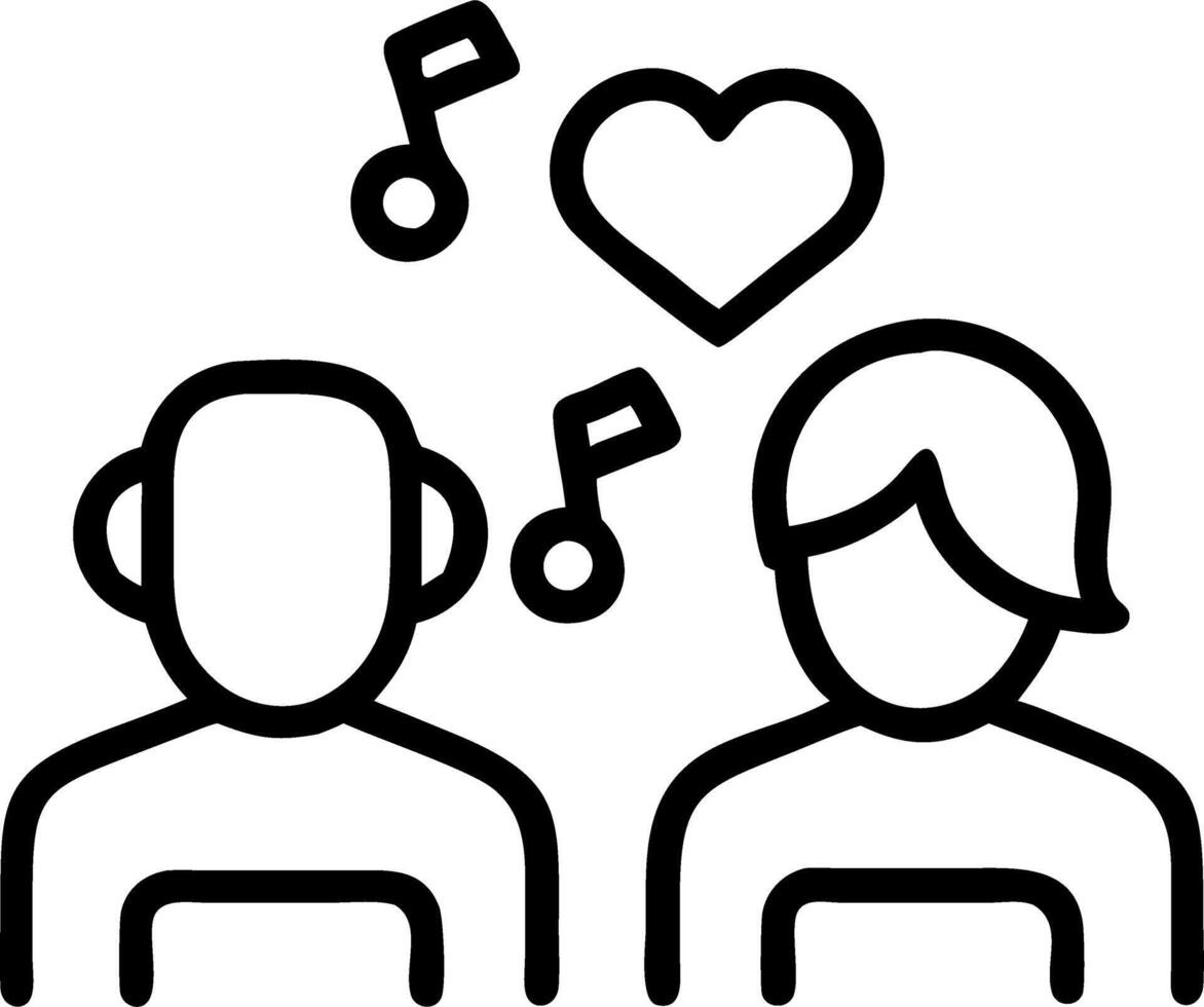 couple personalized playlists vector