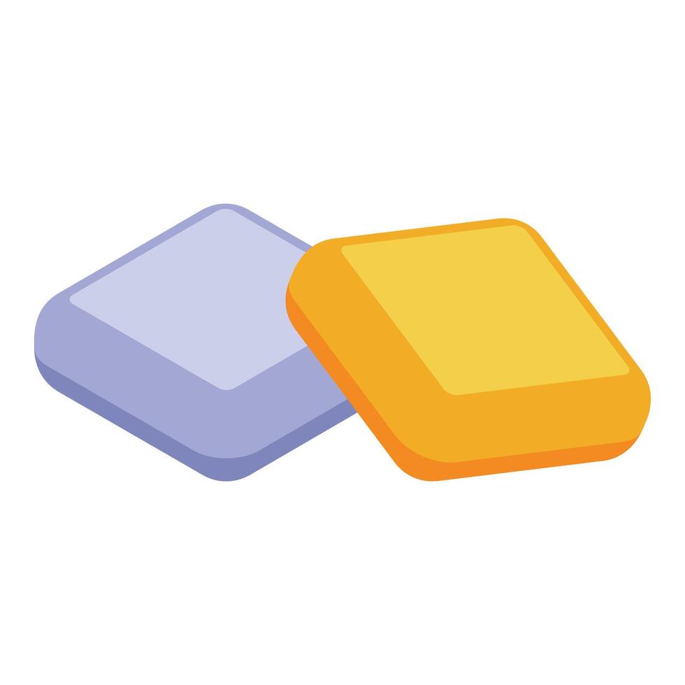 Two rhombus chewing gums with different flavors representing fresh breath vector