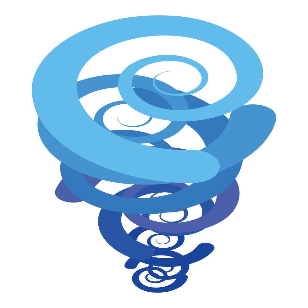 Blue spirals creating a dynamic vortex effect vector