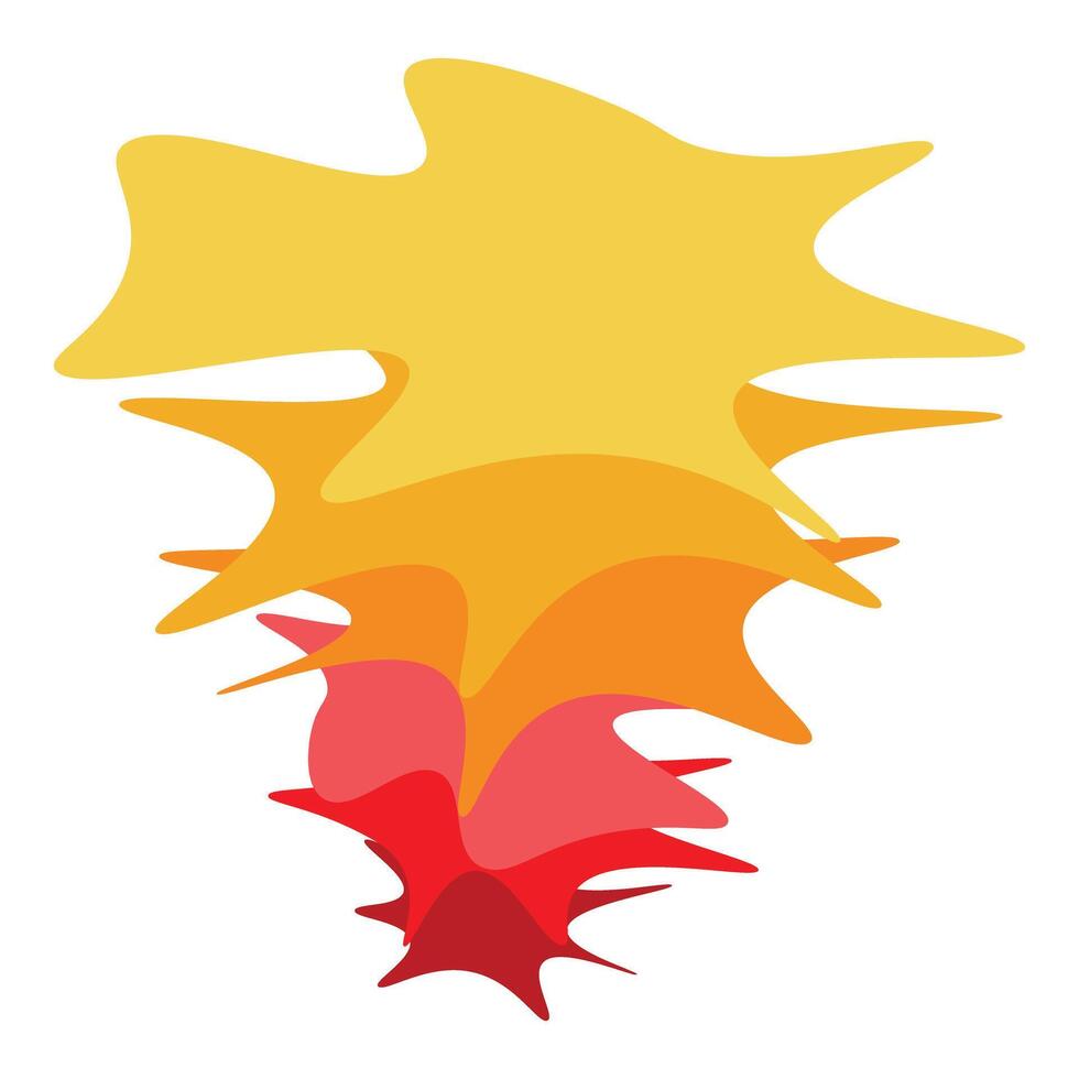 Abstract yellow orange red shapes creating dynamic visual flow vector