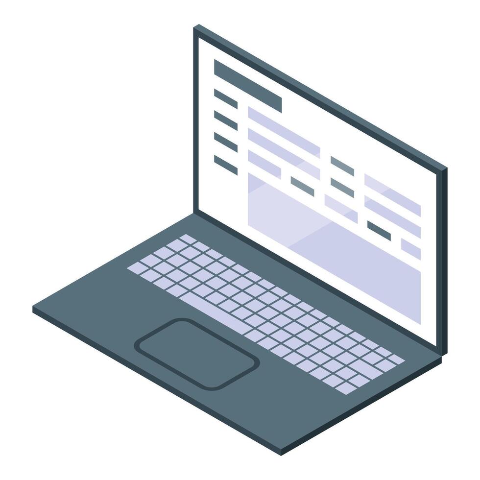 Modern laptop displaying website wireframe, creating user friendly interface vector