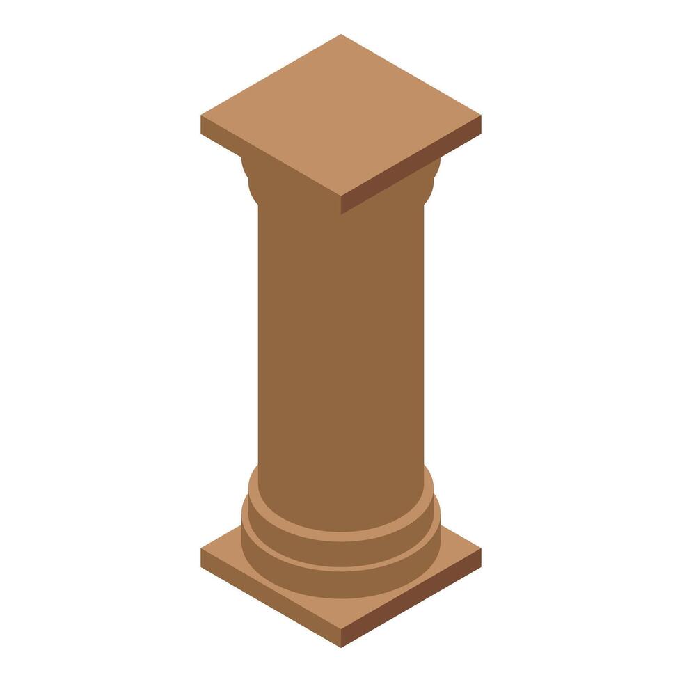 Architectural column standing tall, isometric view of sturdy structure vector