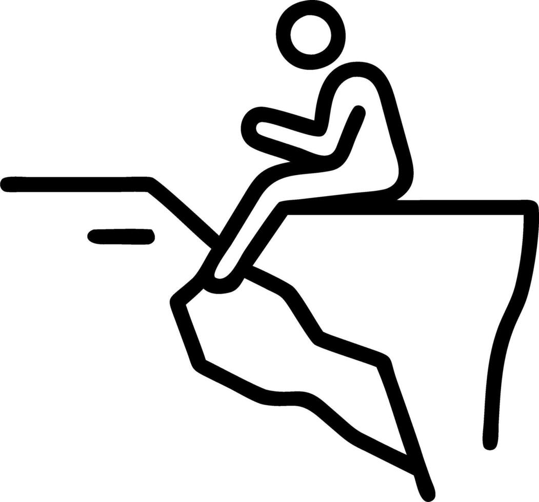Climber perches granite edge thin air smoothes corners chest eases pastel slopes hum mild aura emerges vector