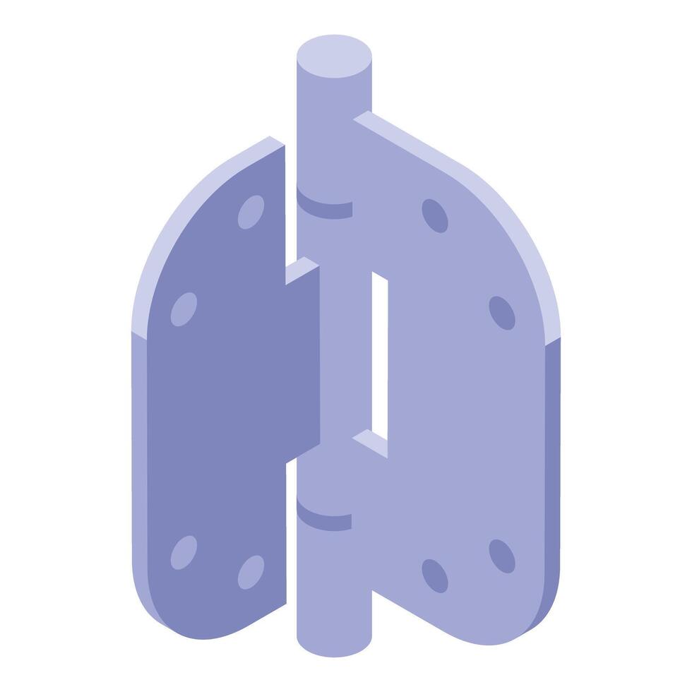 Door hinge connecting two parts, symbolizing unity and functionality vector