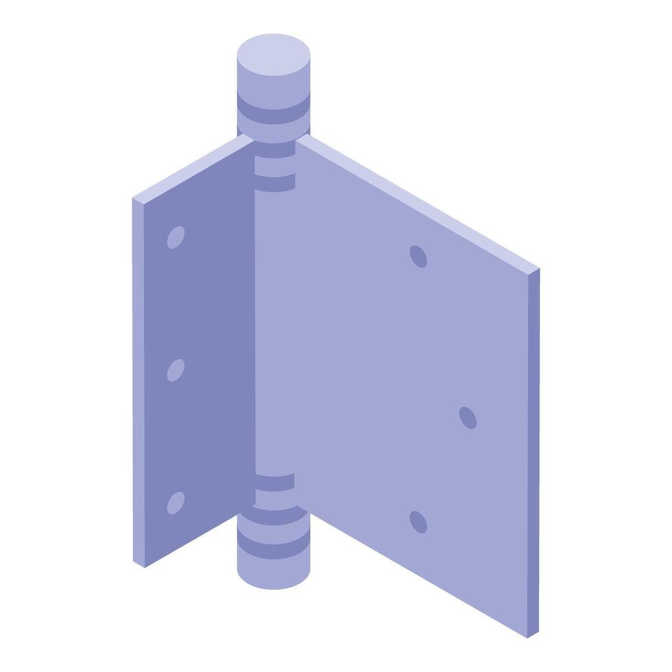 Door hinge connecting two plates isometrically displayed vector
