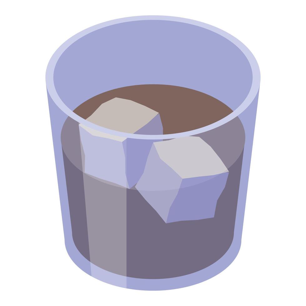 Glass of iced coffee refreshing beverage on white background vector