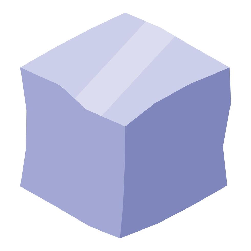 Light purple sugar cube isometric view representing sweetness vector