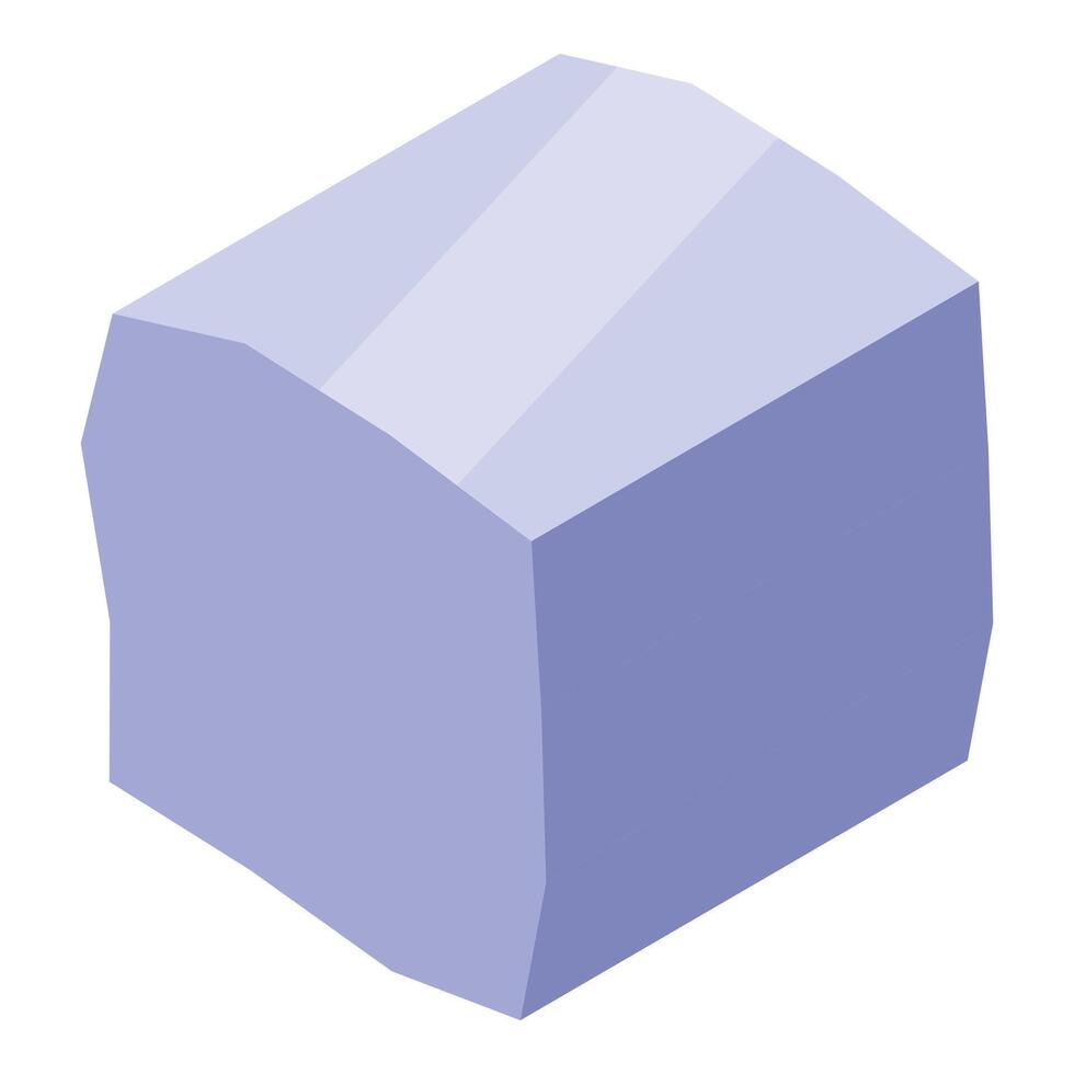Light purple mineral stone reflecting light in isometric view vector