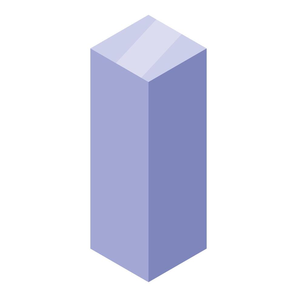 Purple rectangular prism representing modern architecture and geometric design vector