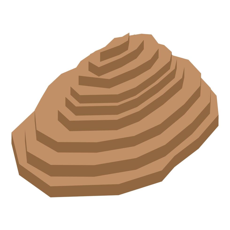 Spiral mound representing ancient civilization and archaeological heritage vector