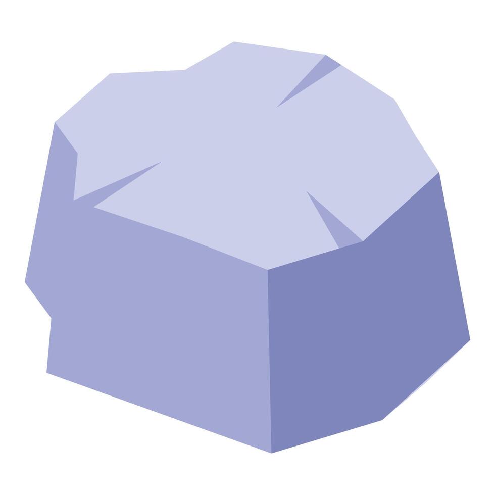 Light purple stone polygonal rock representing geology and nature vector