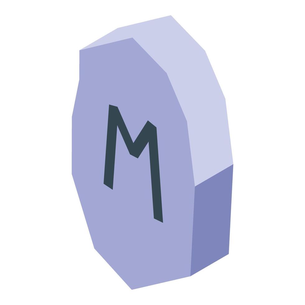 Mannaz rune representing humanity and intelligence on a stone vector
