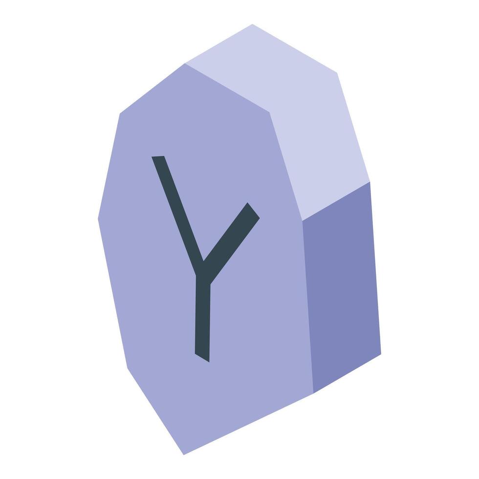 Algiz rune on a purple stone showing protection and support vector