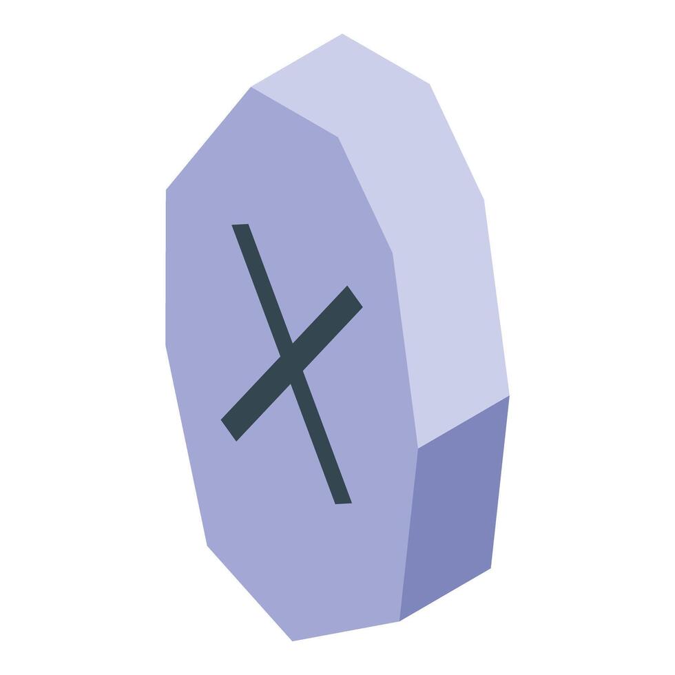 Reject token showing cross symbol on light purple stone vector