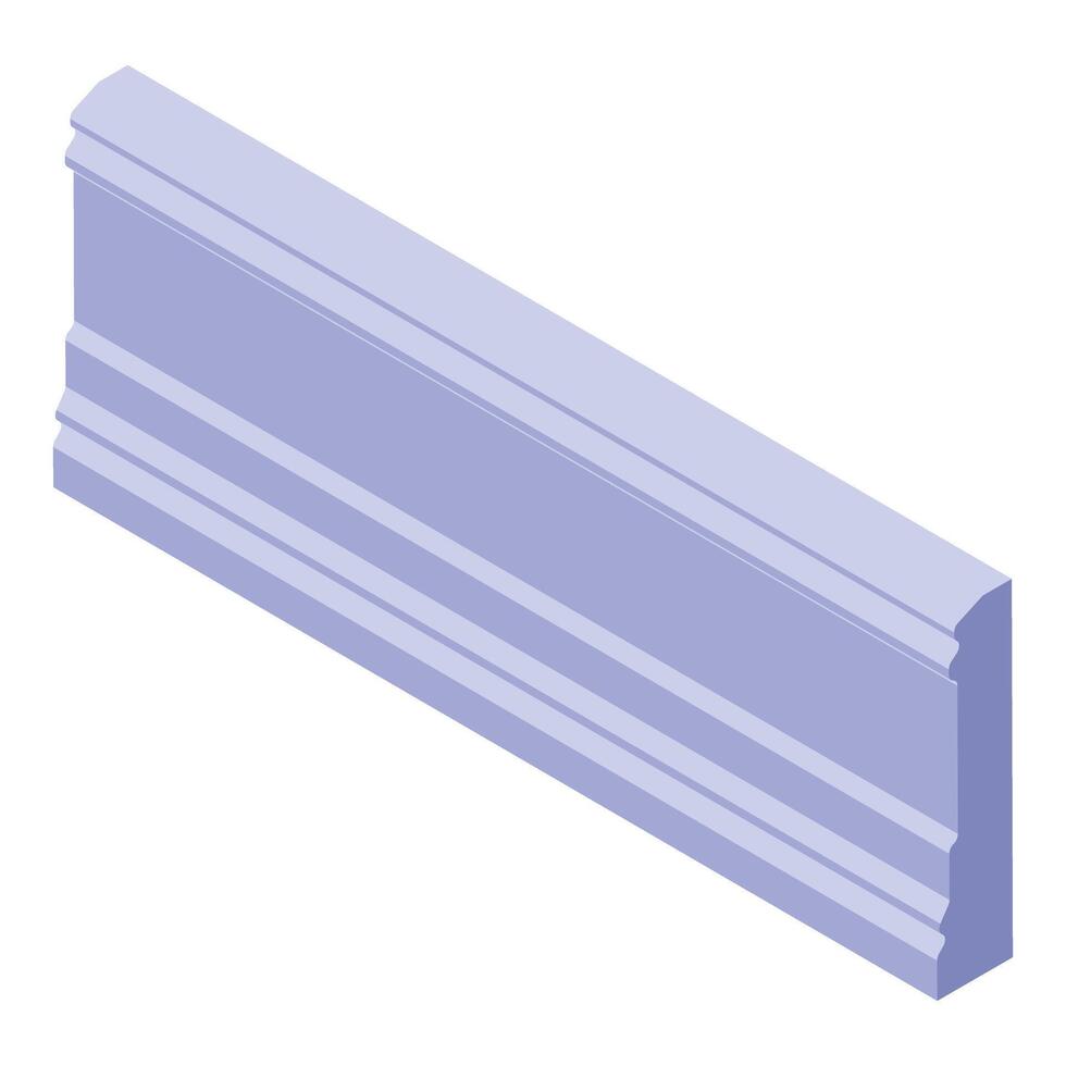 Light purple baseboard molding creating decorative accent vector