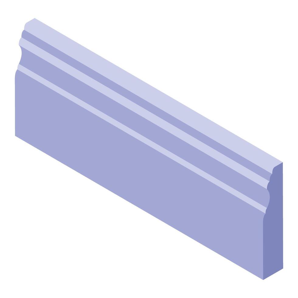 Light purple skirting board with grooves creating decorative lines vector