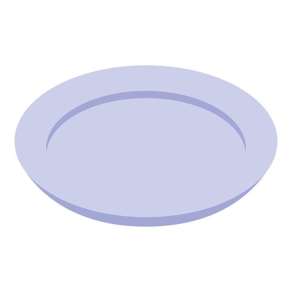 Light purple empty plate presenting catering service vector