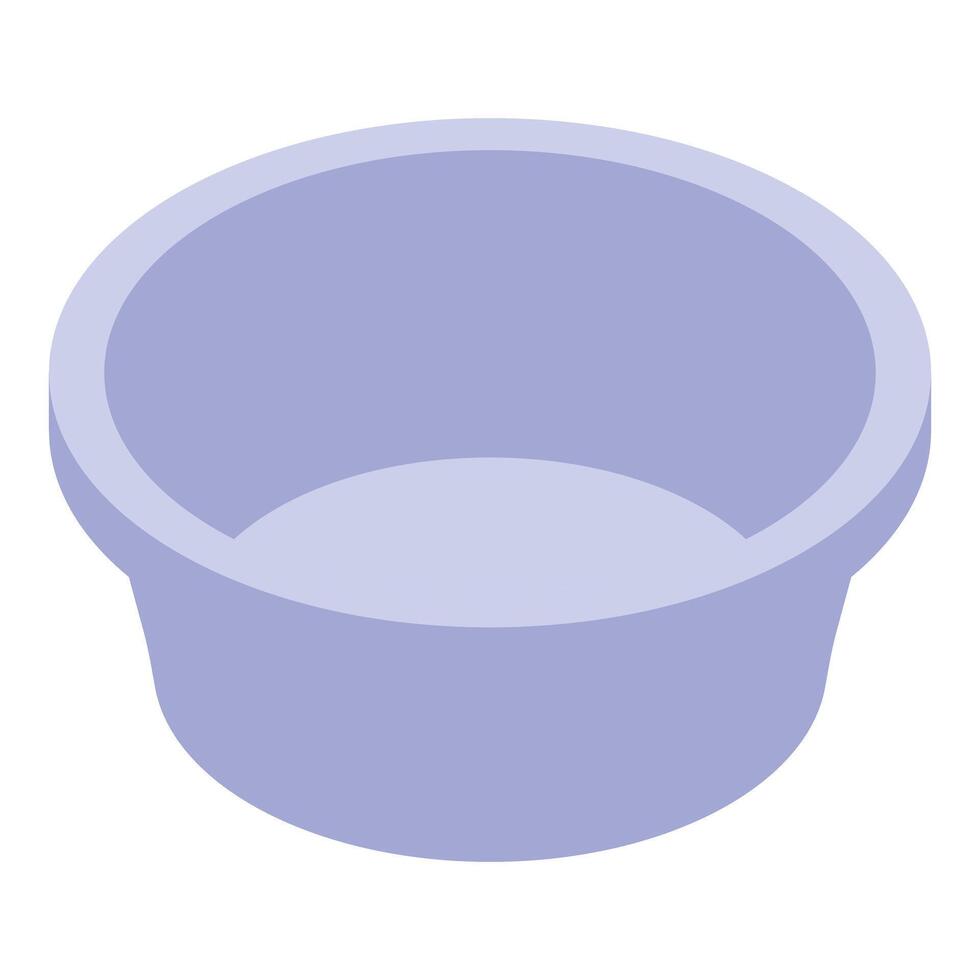 Empty light purple basin isometric view for domestic use vector