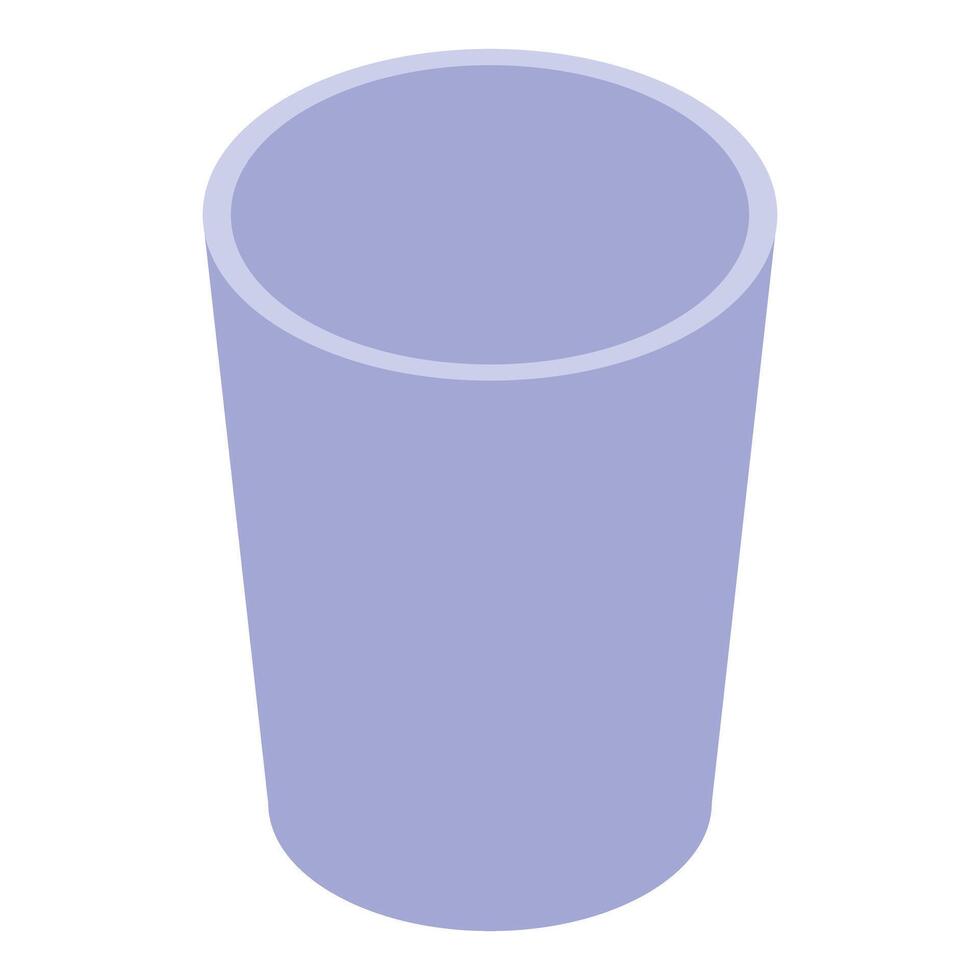 Empty purple tumbler standing upright, isometric view vector