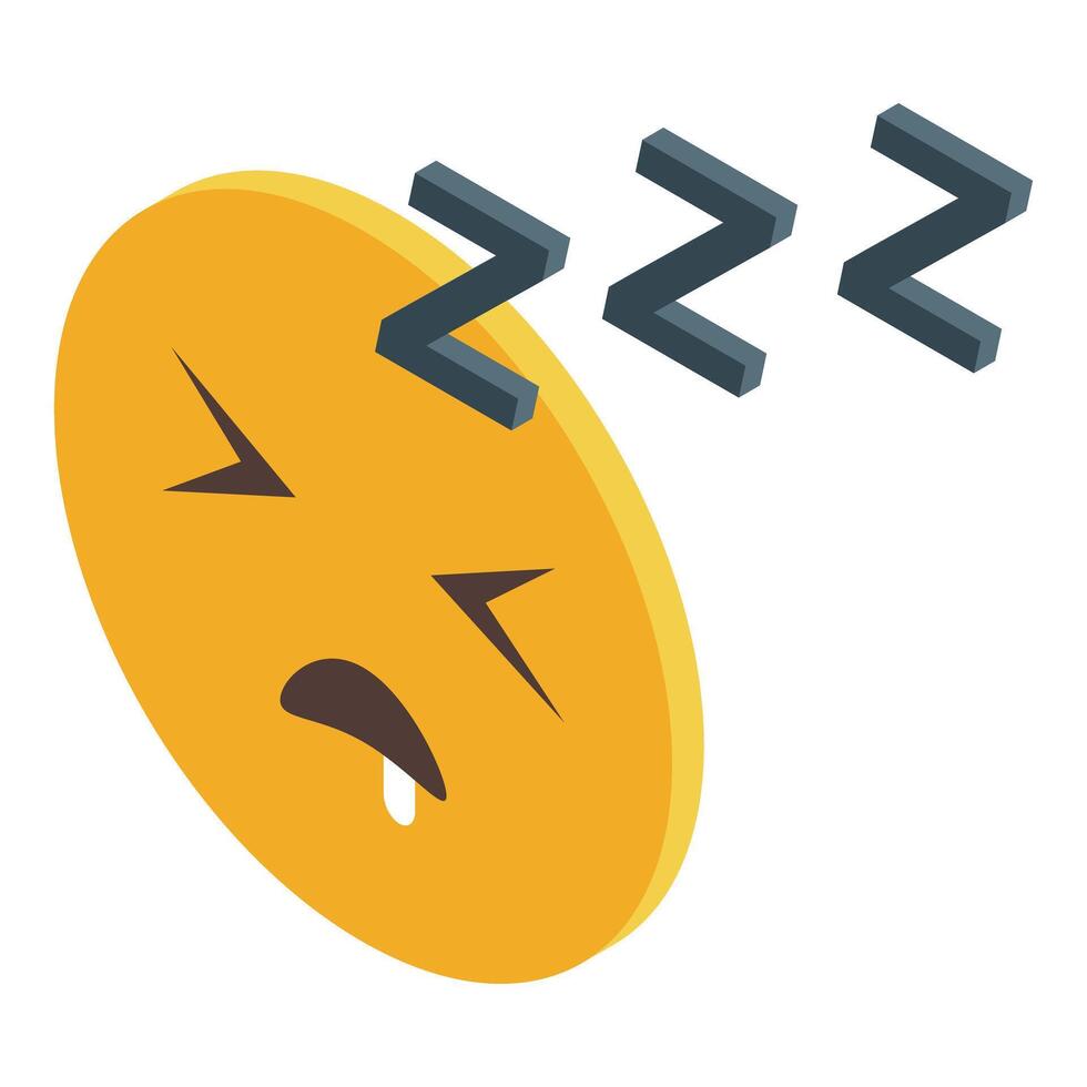Sleeping drooling face emoji showing tiredness and resting vector