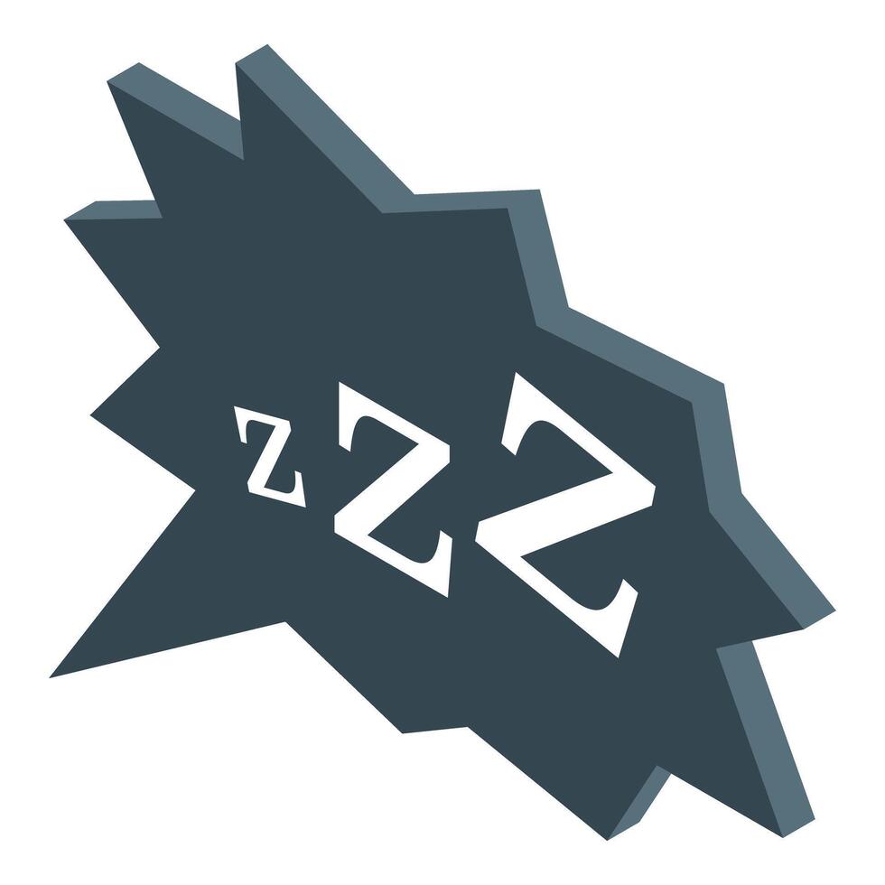 Zzz sleeping bubble showing resting and snoring vector