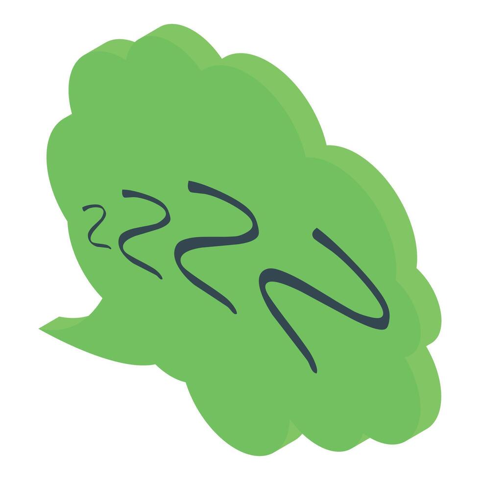 Green speech bubble showing zzz representing sleep, rest, and dreams vector