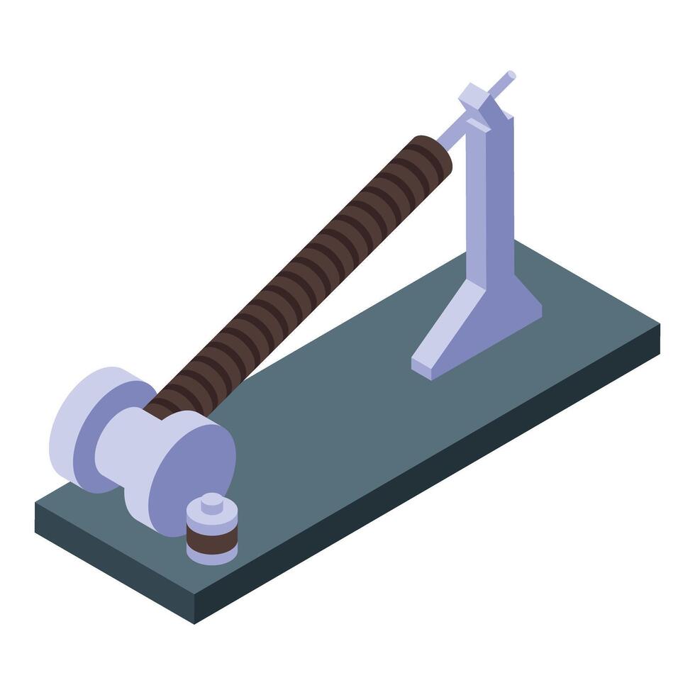 Archimedes screw pumping water with crank mechanism on platform vector