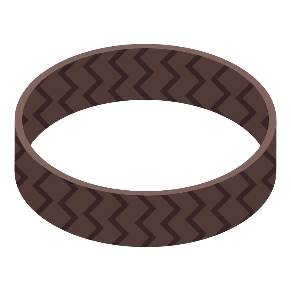 Rubber bracelet with chevron pattern isolated on white background vector