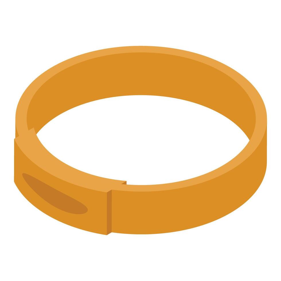 Golden bracelet embracing the wrist with modern elegance and isometric design vector