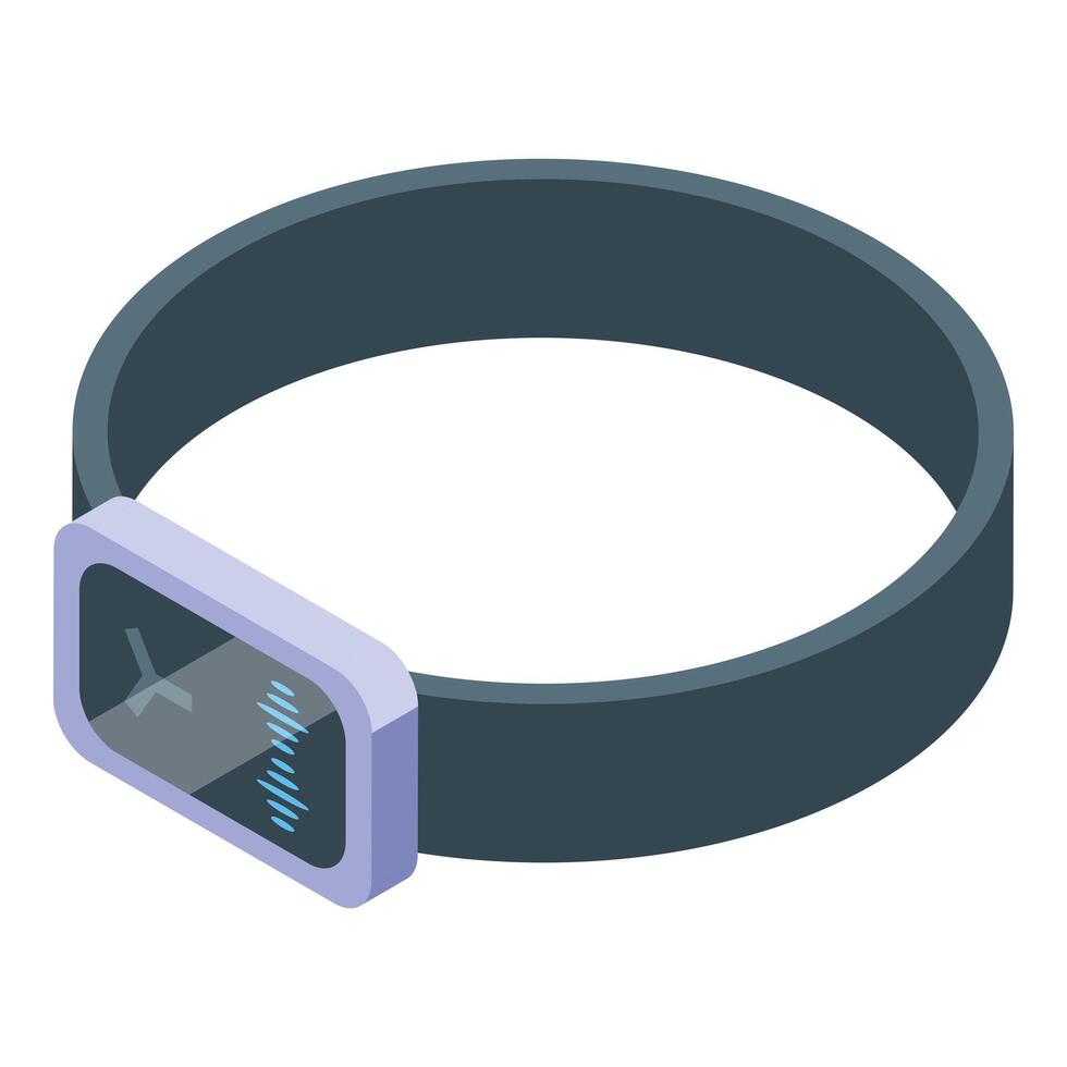 Modern smart bracelet showing airplane mode icon and signal strength indicator vector