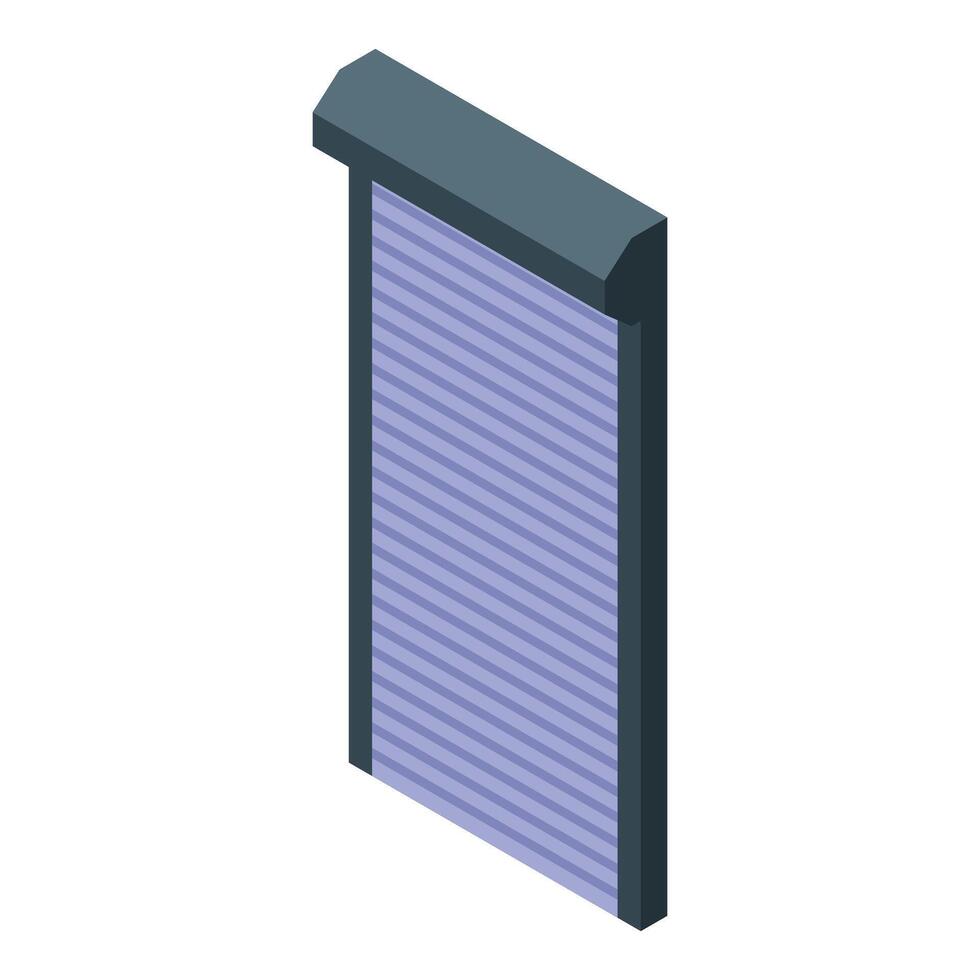 Modern rolling shutter door protecting a building entrance vector