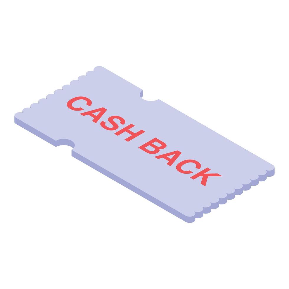 Cash back ticket offering refund and discount for shopping vector