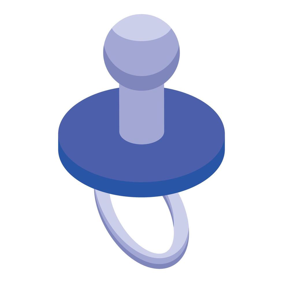 Blue baby pacifier on white background in isometric view vector