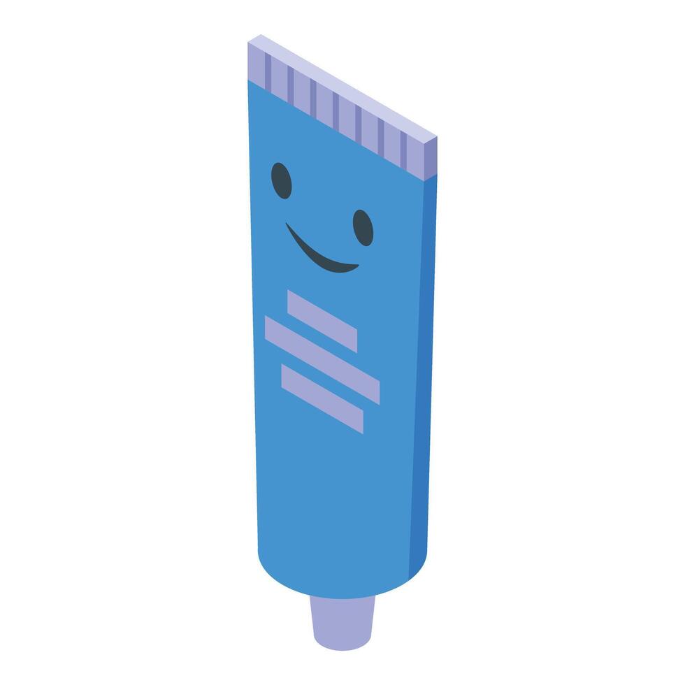 Smiling tube of toothpaste promoting oral hygiene vector