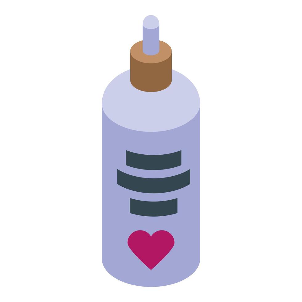 Intimate gel bottle with heart symbol showing love and care vector